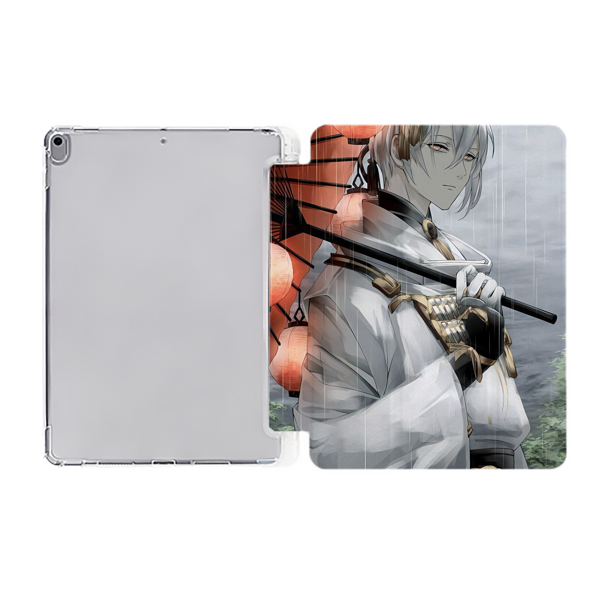 （画像用） 刀剣乱舞 Touken Ranbu IPad ケース ペン収納付き 三つ折りスタンド PUレザー×シリコン 対応機種9.5/10.5/10.9インチ